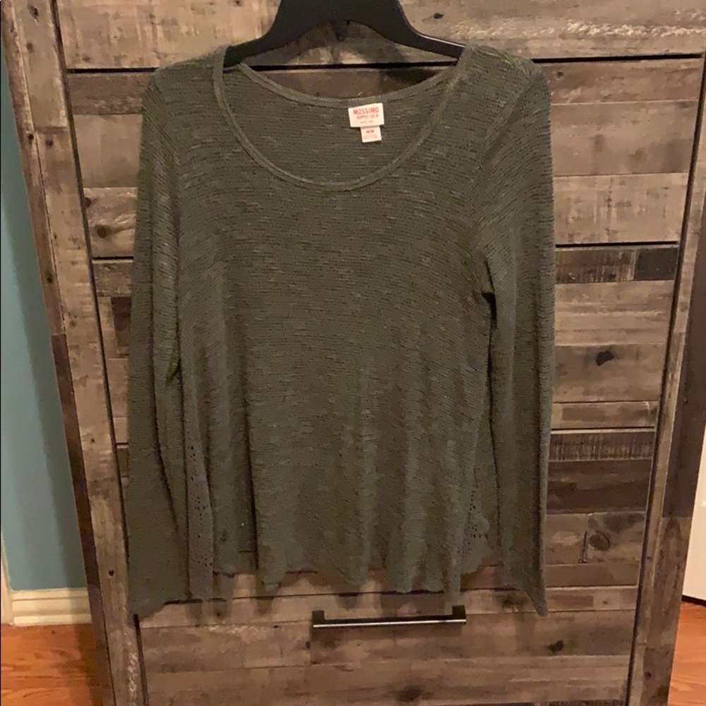 green sweater